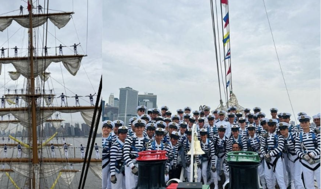 LLEGAN A VERACRUZ RESTOS DE CADETES DEL BUQUE ESCUELA CUAUHTÉMOC DE LA SECRETARÌA DE MARINA